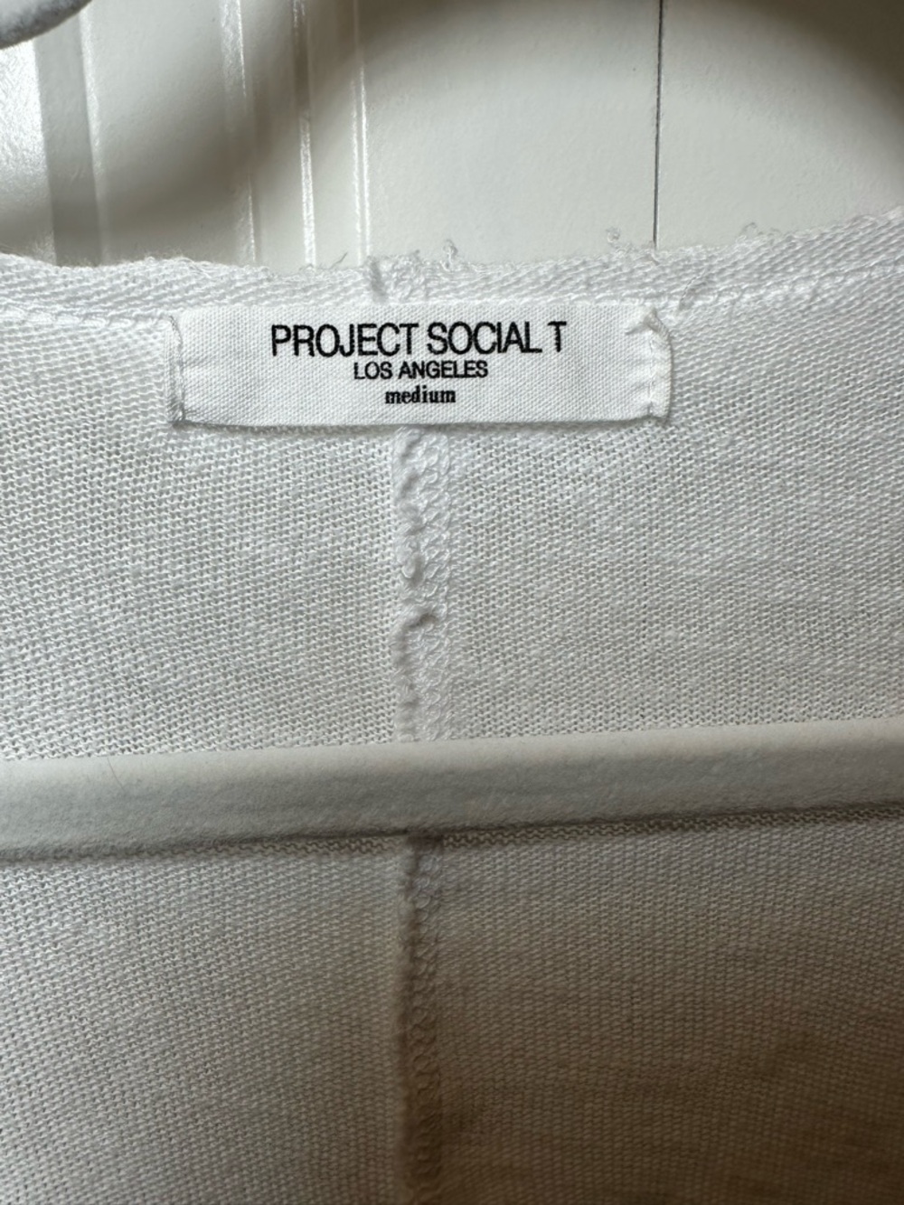 Project Social T Women's White V-Neck Short Sleeve Tee - Picture 3 of 5